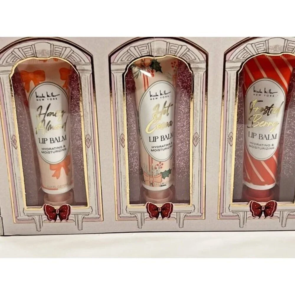 Nicole Miller Assorted Lip Balm (6) Pink Holiday Gift Set Hydrating Moisturizing - Picture 5 of 7